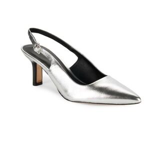 NWOT Vince  Metallic Silver Slingback Heels size 7.5